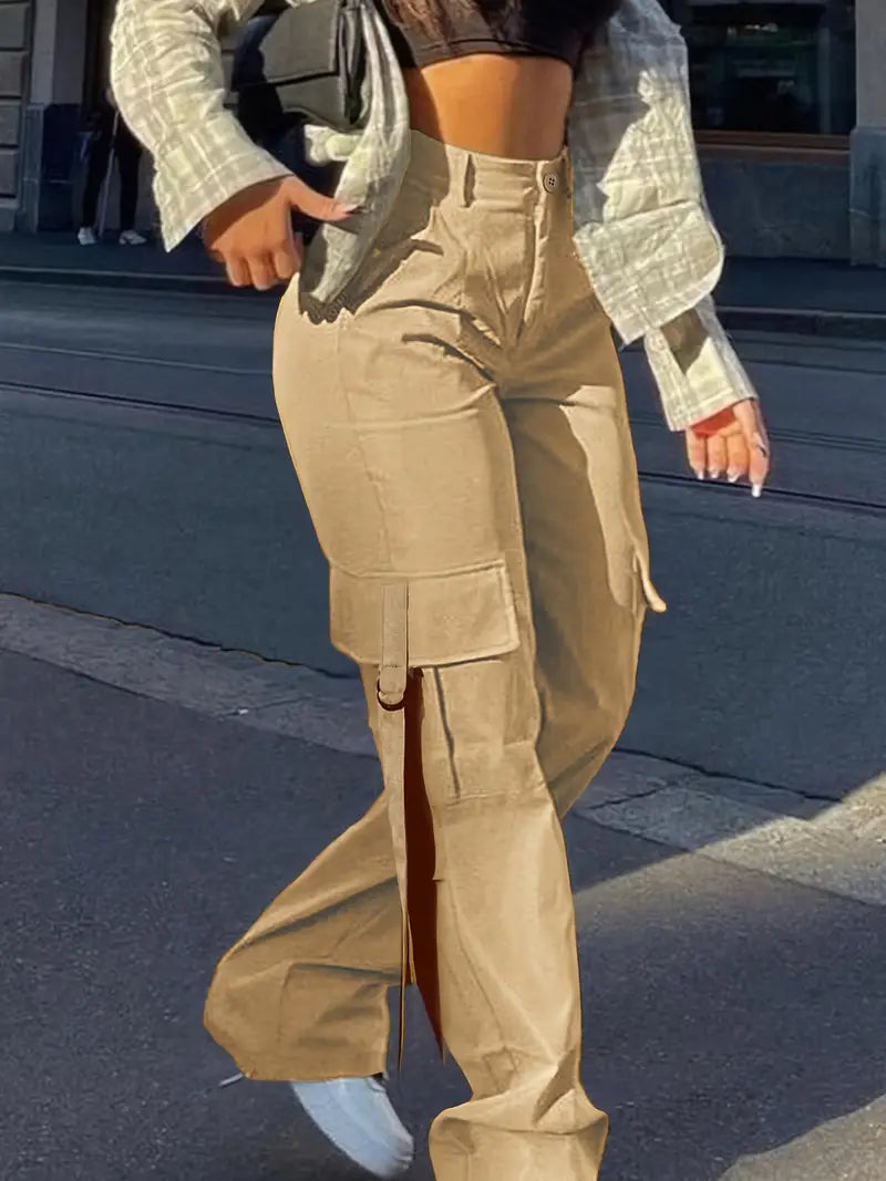 Pantalón mujer estilo urbano, cómodo y con bolsillos cargo.