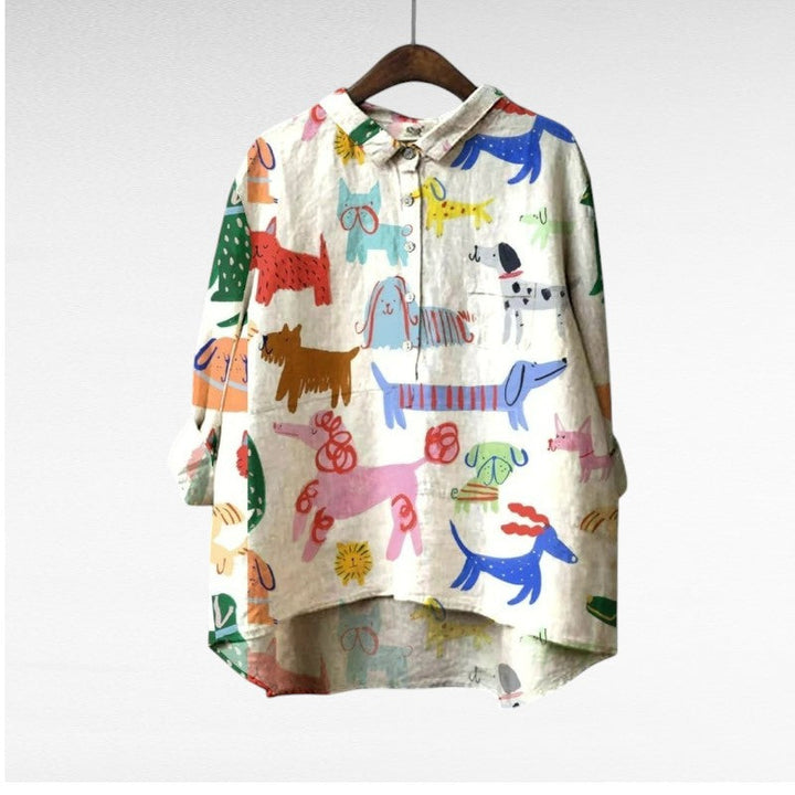 Camisa de verano para mujer, elegante y ligera. Blusa casual estampada y transpirable, un must en moda femenina.