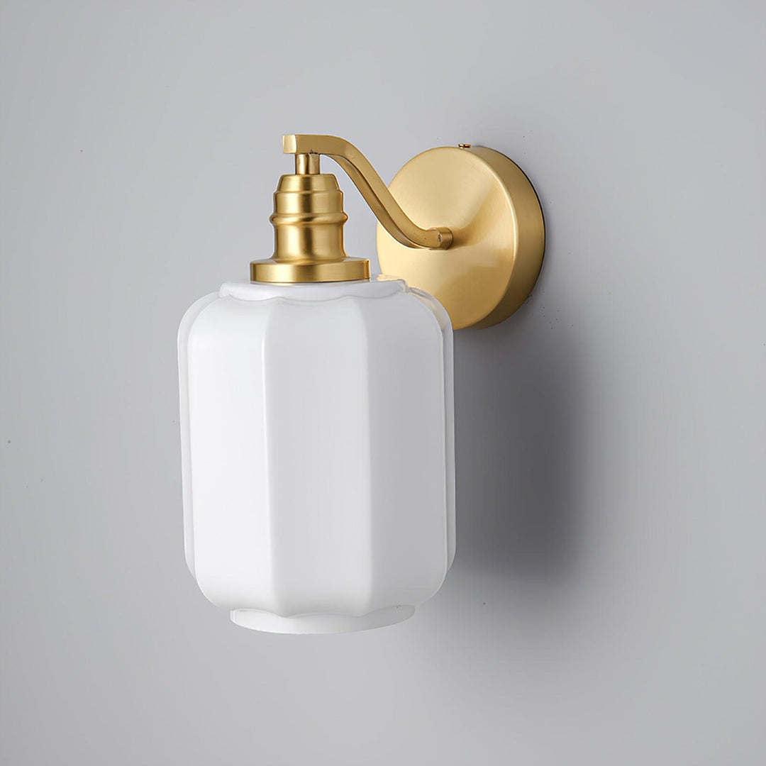 Lámpara de pared de latón y cristal para baño, resistente a la humedad.