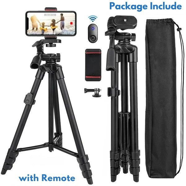 Trípode portátil 3 en 1 para smartphone. Bastón selfie y soporte con control remoto Bluetooth para vídeo y foto.