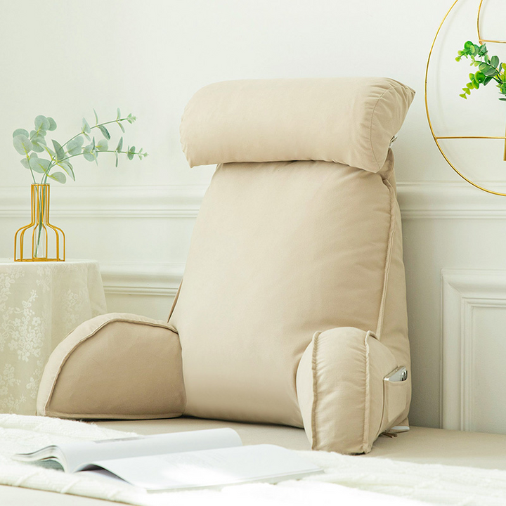 Almohada ergonómica para respaldo, ideal como cojín lumbar en sofá o silla, confort unisex en el hogar.