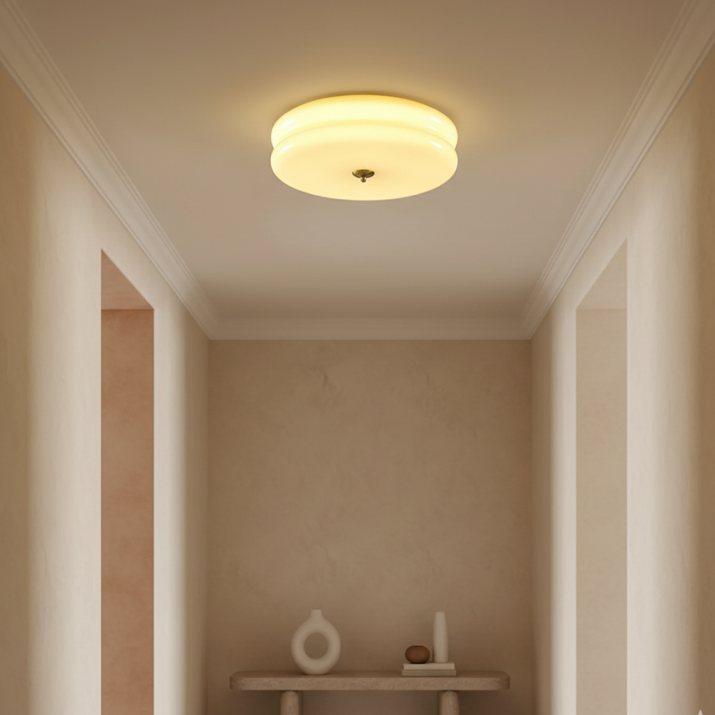 Foco de techo decorativo Art Decó, con luz LED para un estilo moderno y ambiente acogedor en casa.