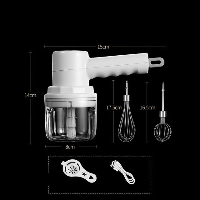 Electrodoméstico de cocina inalámbrico: batidora y picadora eléctrica. Versátil y libre de cables para cualquier tarea.