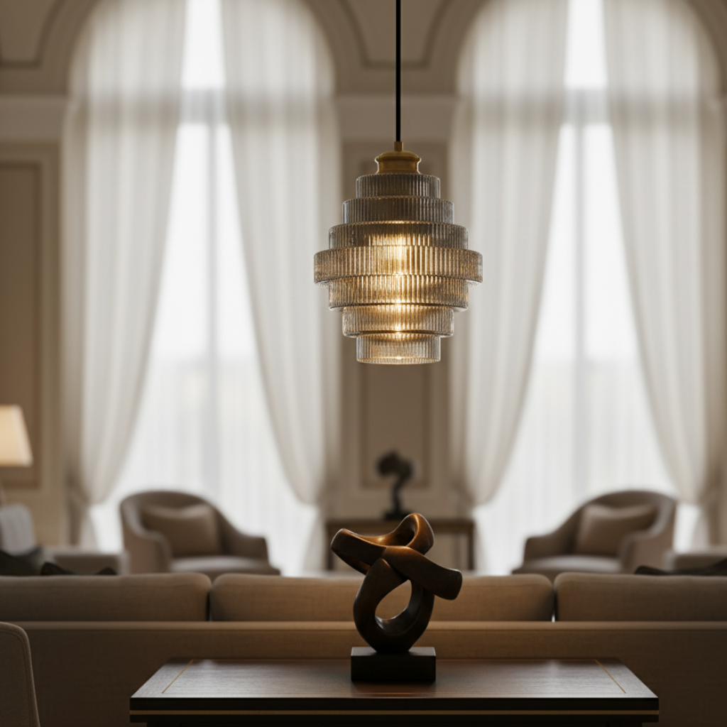 Lámpara colgante de fácil instalación, aporta luz elegante y diseño moderno a cualquier cocina.