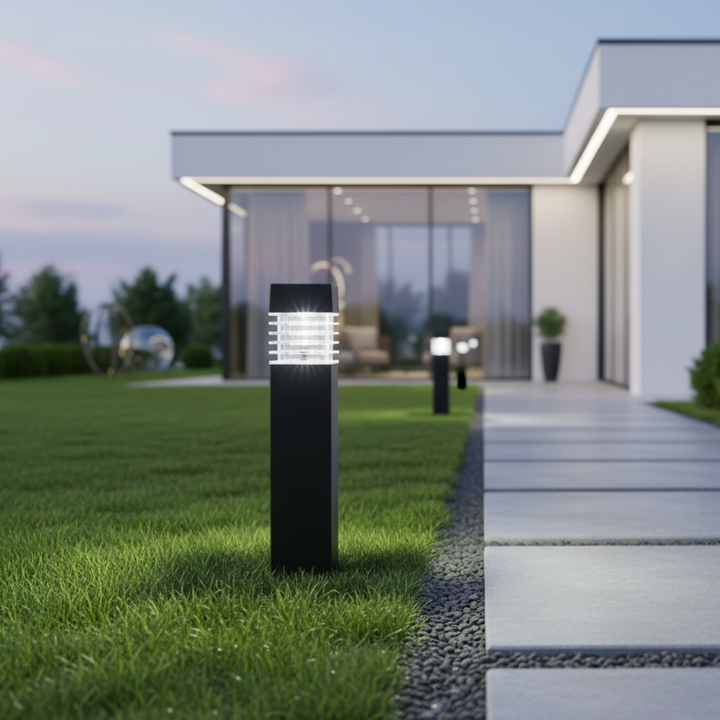Set de luces solares LED para sendero. Fácil instalación, decoración exterior jardín.