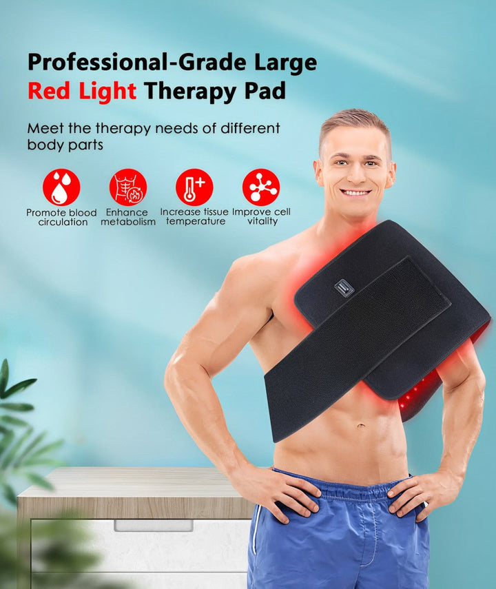 Dispositivo portátil de luz roja e infrarroja para el dolor muscular y la recuperación rápida.