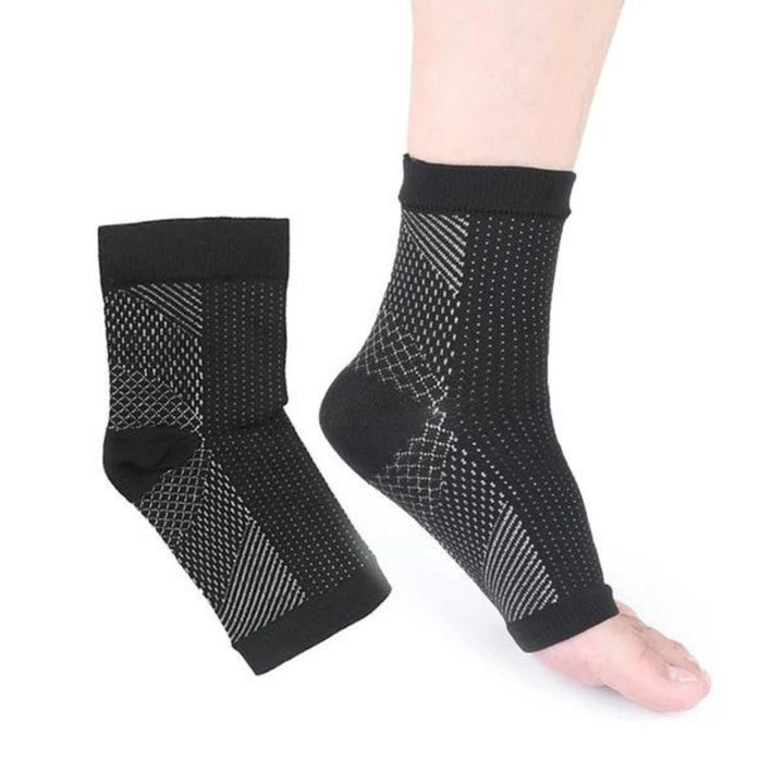 Calcetines de compresión graduada para alivio de edema, fascitis plantar y soporte de arco. Fomenta el bienestar vascular.