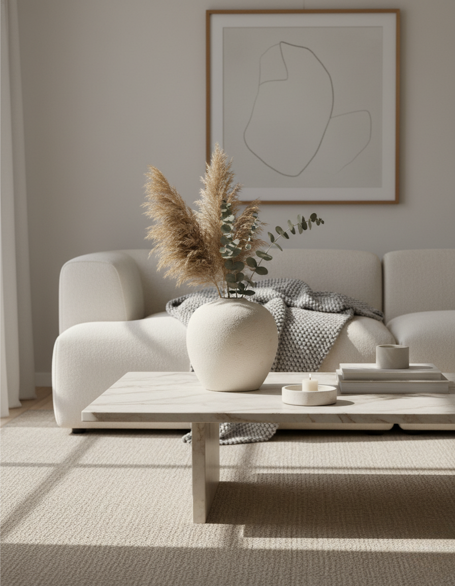 Jarrón blanco alto con formas esculturales. Perfecto para añadir un toque minimalista y elegante a tu hogar.