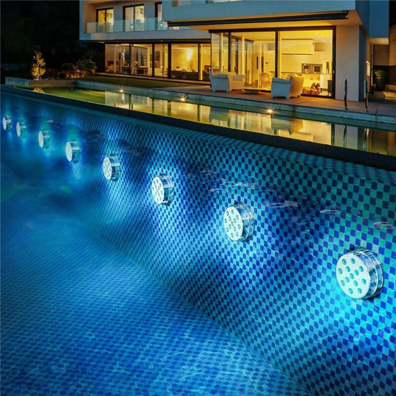 Luz LED subacuática RGB para piscina, impermeable con control remoto. Iluminación decorativa para jardín y spa.
