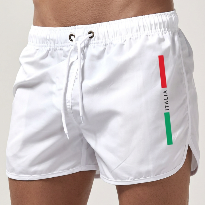 Bañador corto para hombre, diseño estampado casual, ideal para el verano.