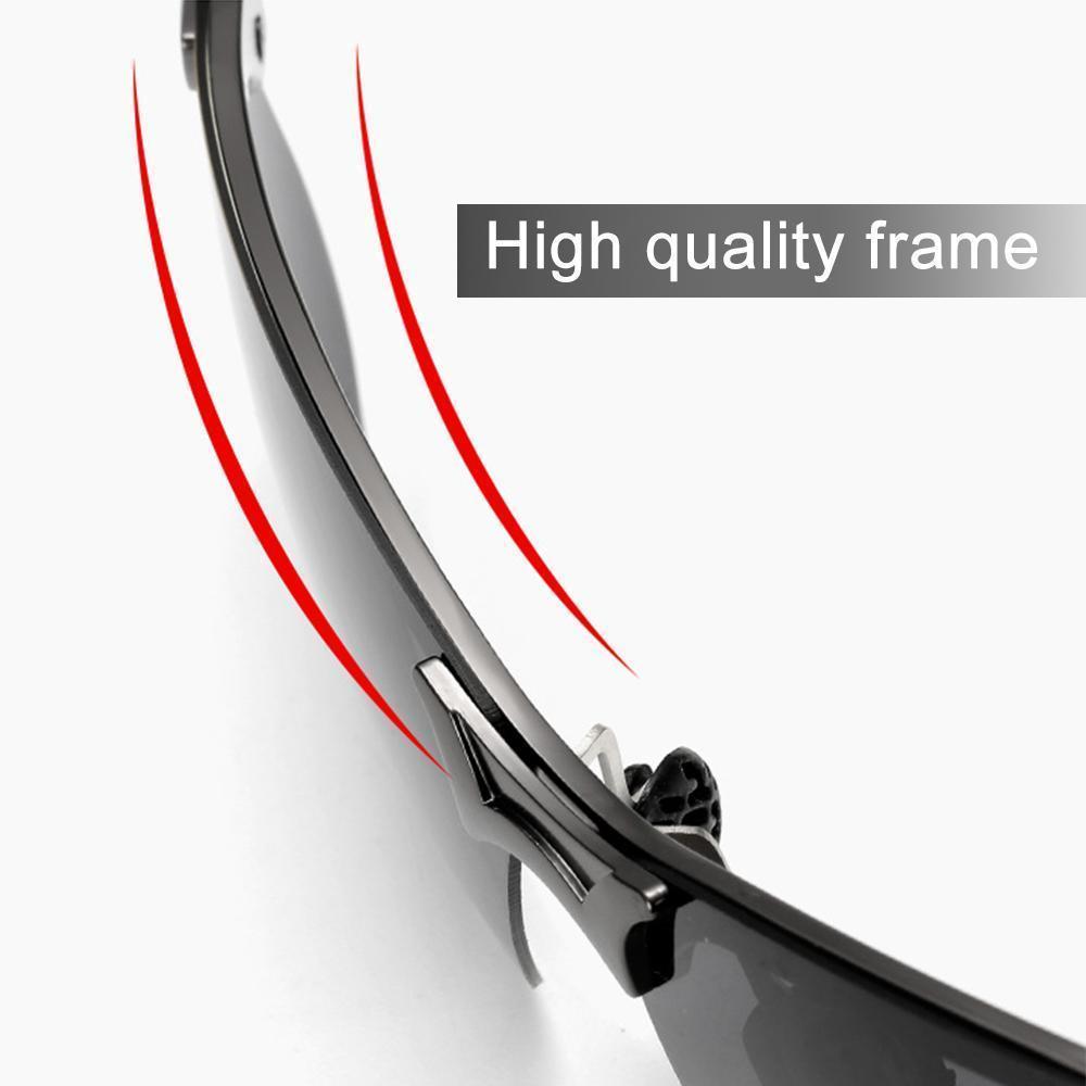 Gafas deportivas polarizadas de alto rendimiento, cambian de color, con protección UV para exteriores.