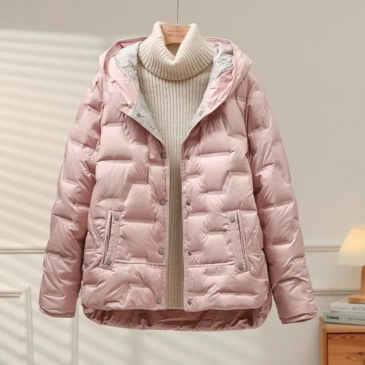 Ropa exterior de invierno para mujer, chaqueta acolchada con capucha que ofrece máxima calidez.