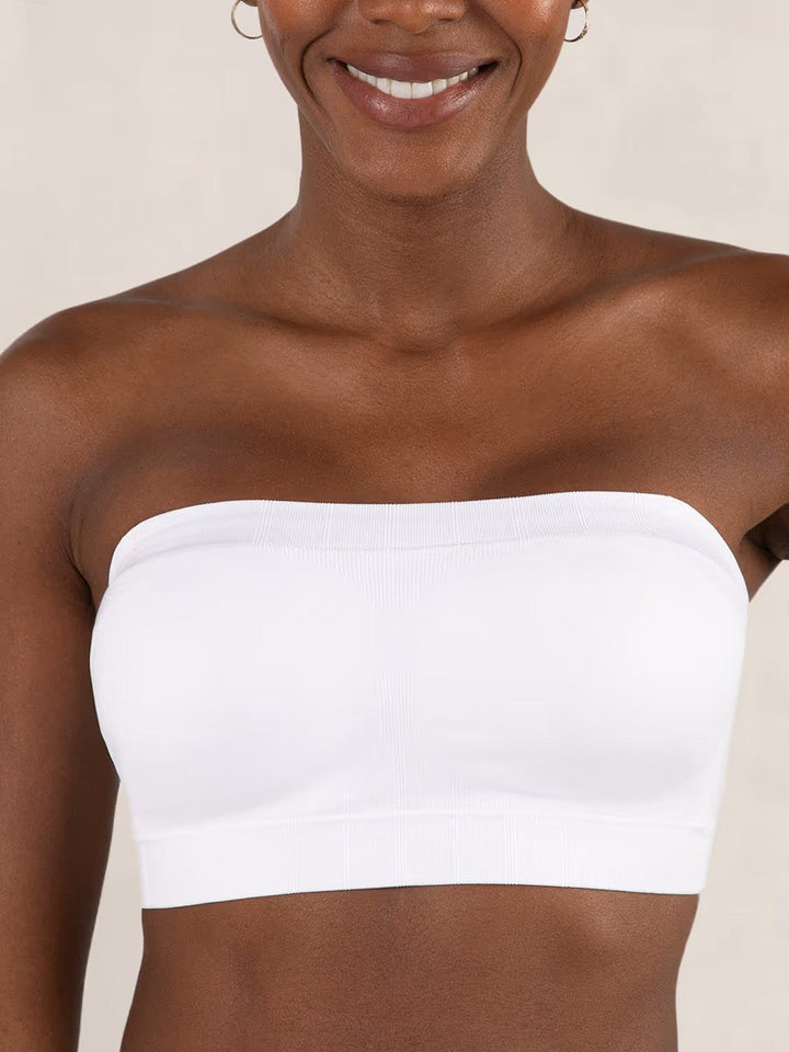 Sujetador bandeau mujer liso y versátil, sin tirantes para un look impecable bajo cualquier prenda.