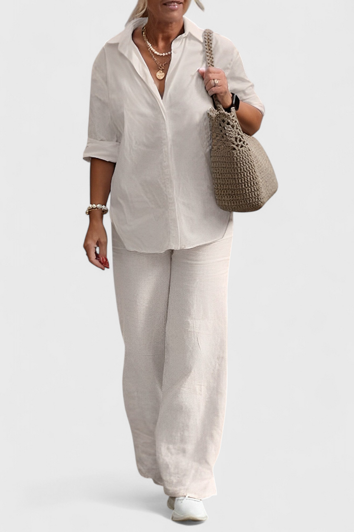Conjunto casual de algodón transpirable Skye para mujer, dos piezas cómodas y frescas.