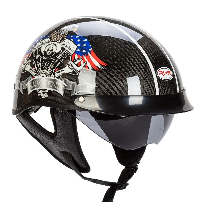 Casco urbano retro abierto de carbono, ultraligero y aprobado DOT/ECE, ideal para la ciudad.
