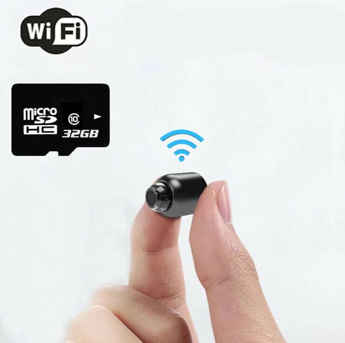 Mini cámara portátil 1080P para vigilancia con WiFi, ideal para grabar en casa u oficina con nitidez.