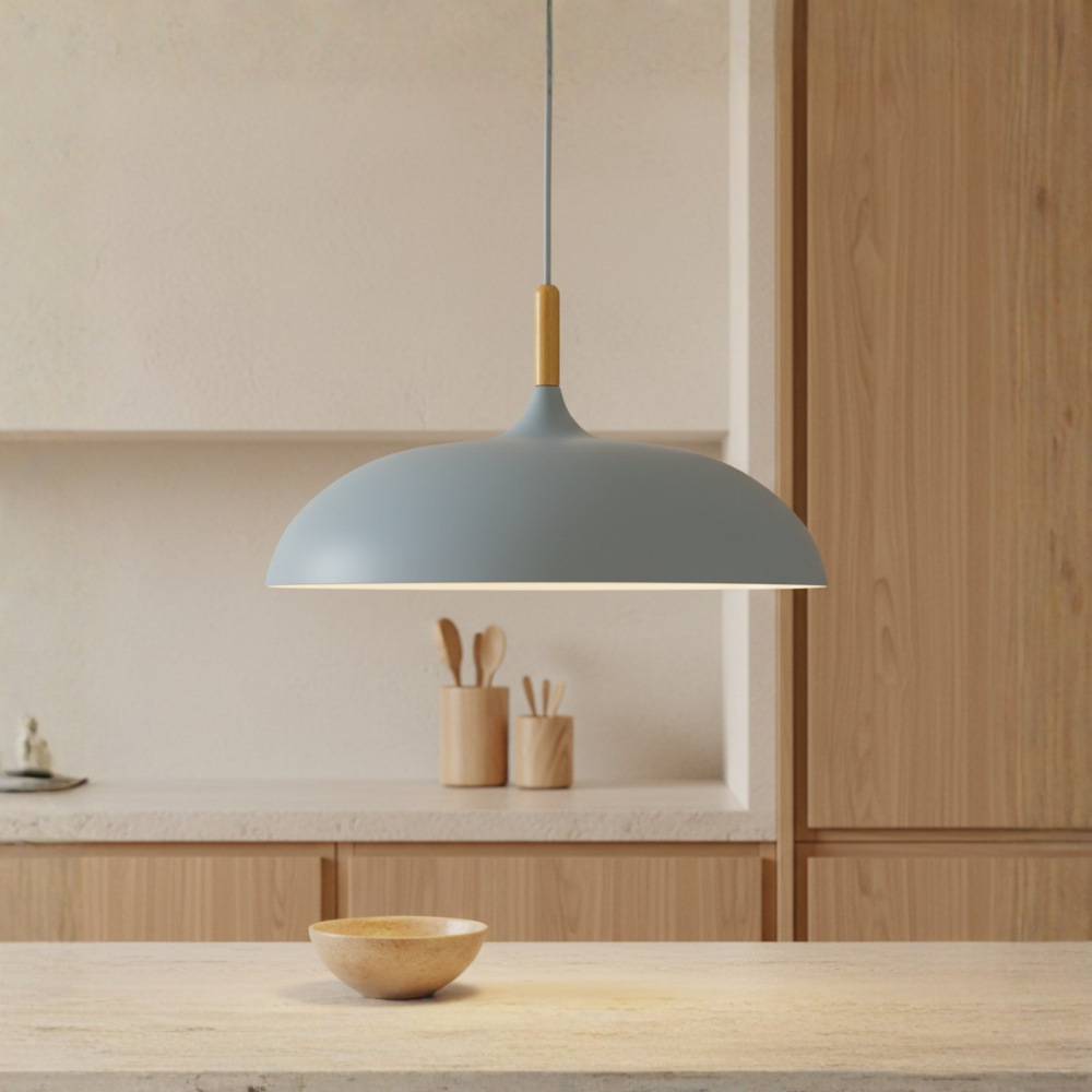 Lámpara colgante estilo japandi. Perfecta para comedor, cocina, iluminación ajustable y única.