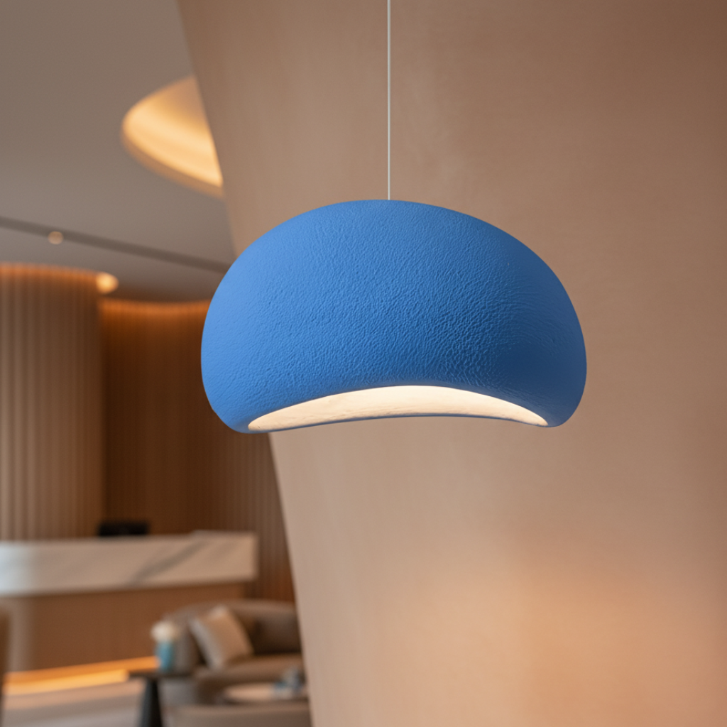 Lámpara colgante Galet Air de estilo moderno, diseño orgánico que proyecta una luz cálida y acogedora.