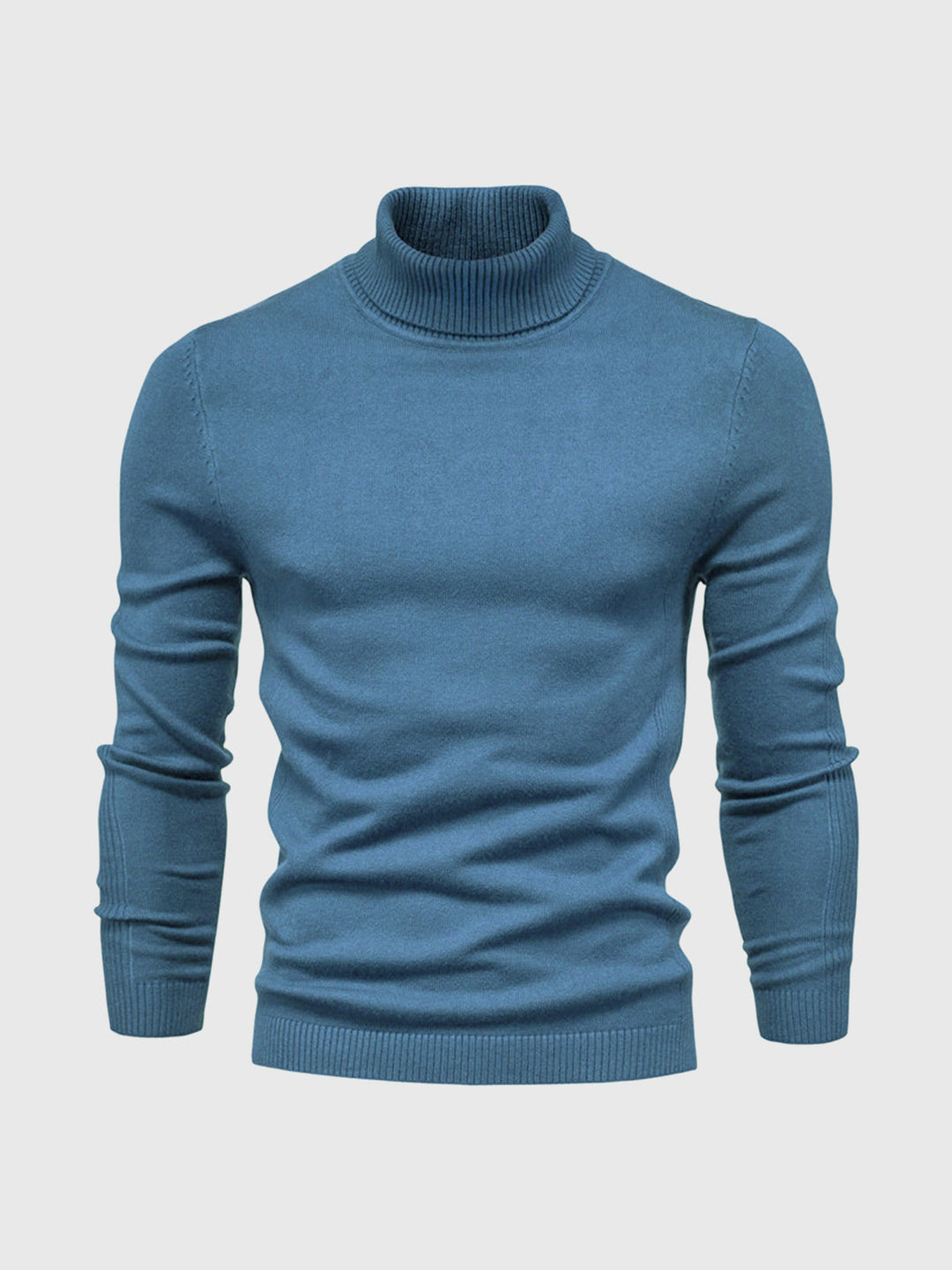 Jersey de hombre cuello alto slim fit, tejido de calidad para moda de invierno.