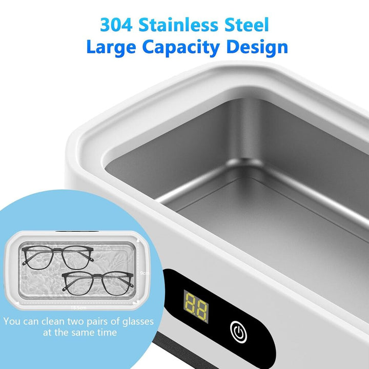 Limpiador ultrasónico para joyas, gafas y accesorios. Obtén brillo y limpieza profesional en casa.