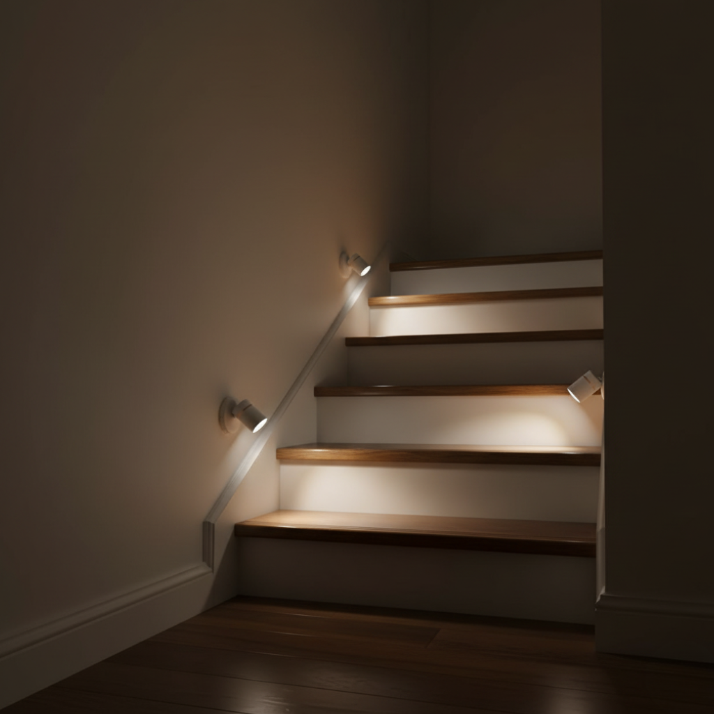 Foco inalámbrico recargable USB para iluminación decorativa, realza arte y objetos.