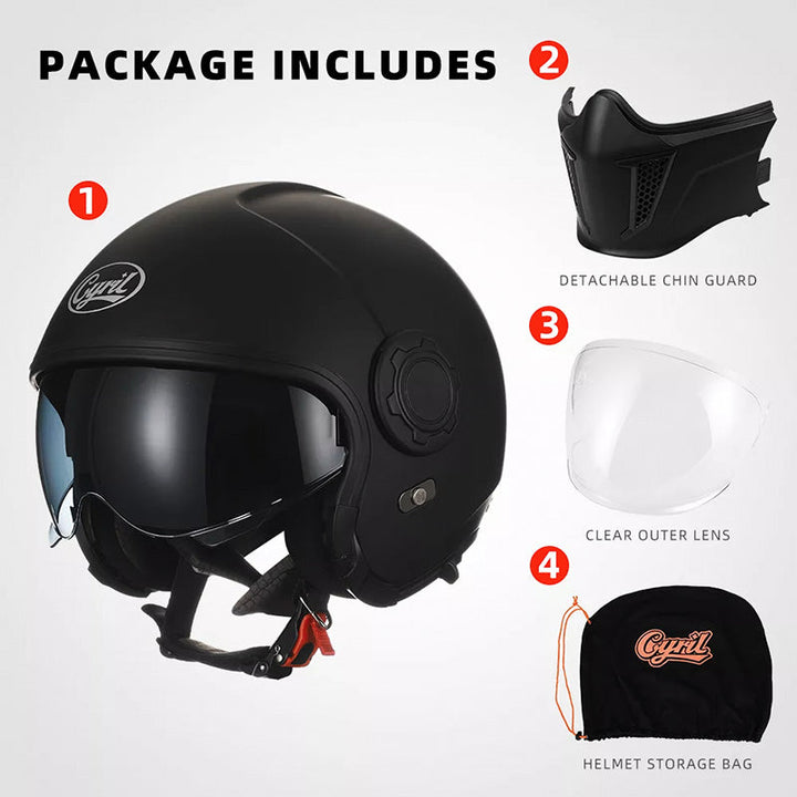Casco protector para moto, estilo modular, con visores dobles y gran ventilación.