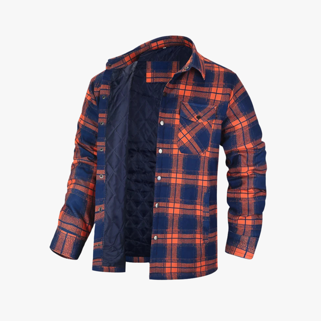 Abrigo y estilo clásico en esta camisa térmica de cuadros para hombre. Ideal para ropa casual invernal.