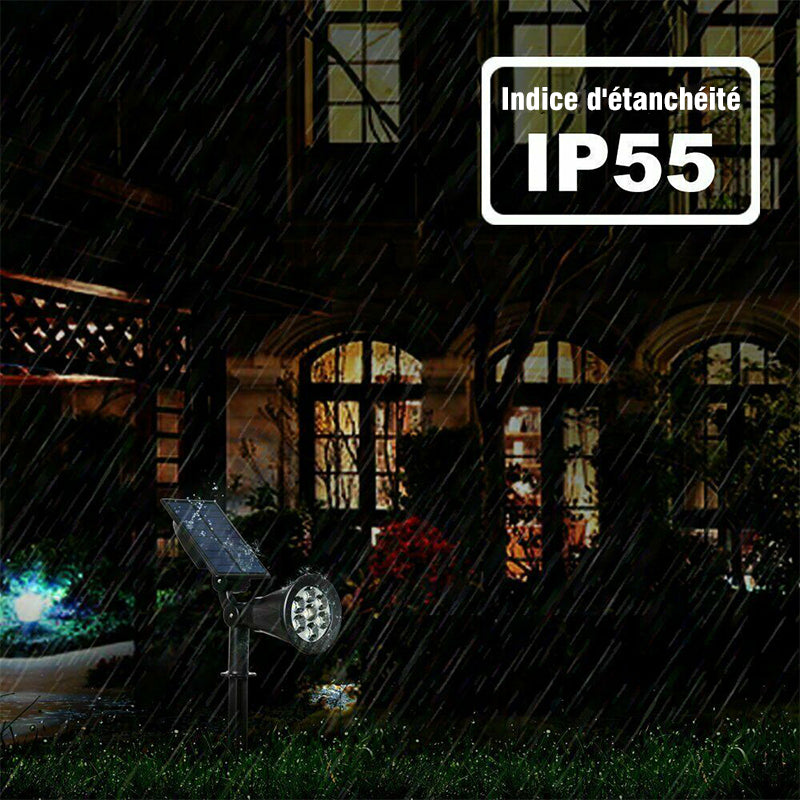 Lámpara de jardín solar LED decorativa, para iluminación automática en espacios exteriores.