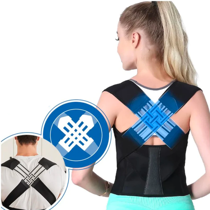 Corrector de postura discreto unisex para soporte de espalda. Alivia dolor de cuello.