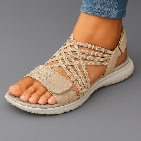 Sandalias ajustables Natalia para mujer, con diseño ortopédico que proporciona soporte y alivia el pie cansado.