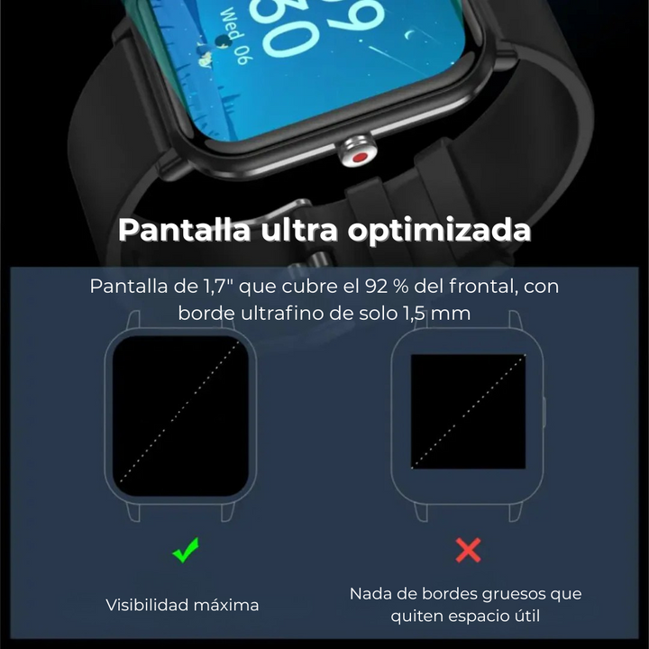 Controla tu bienestar con este smartwatch unisex: Monitor de frecuencia cardíaca, oxígeno y actividad.