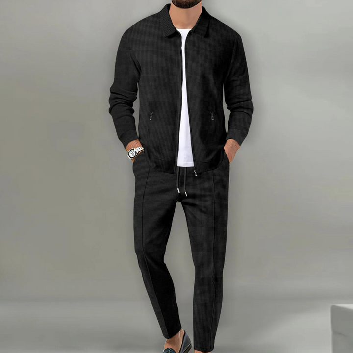 Ropa de hombre: Conjunto casual de dos piezas. Camiseta y pantalón cómodos para moda de verano y primavera. Estilo actual.