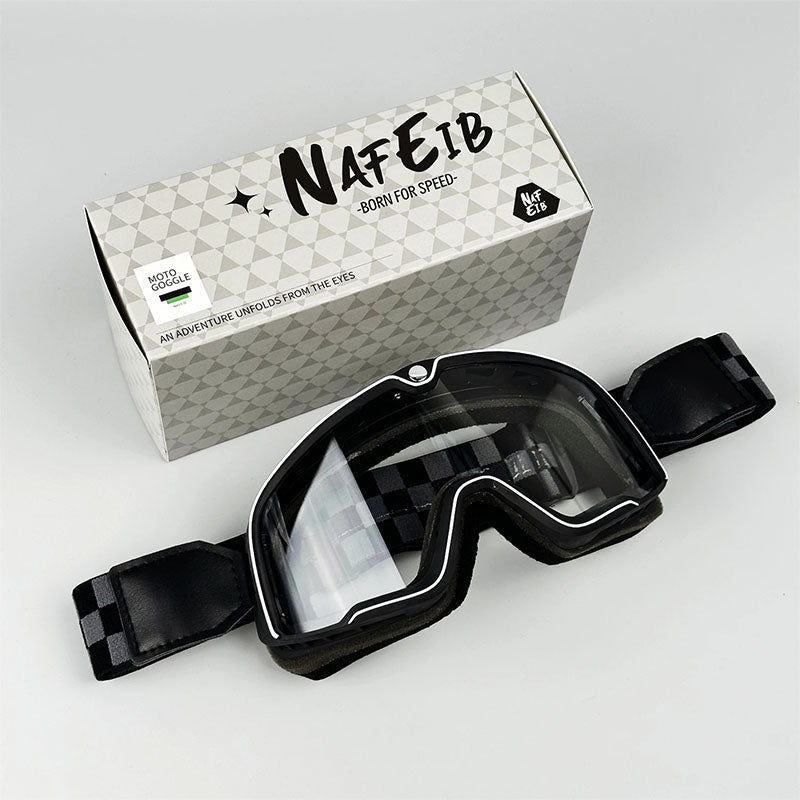 Gafas de motocicleta unisex, estilo retro, con lentes de protección UV para un viaje seguro.