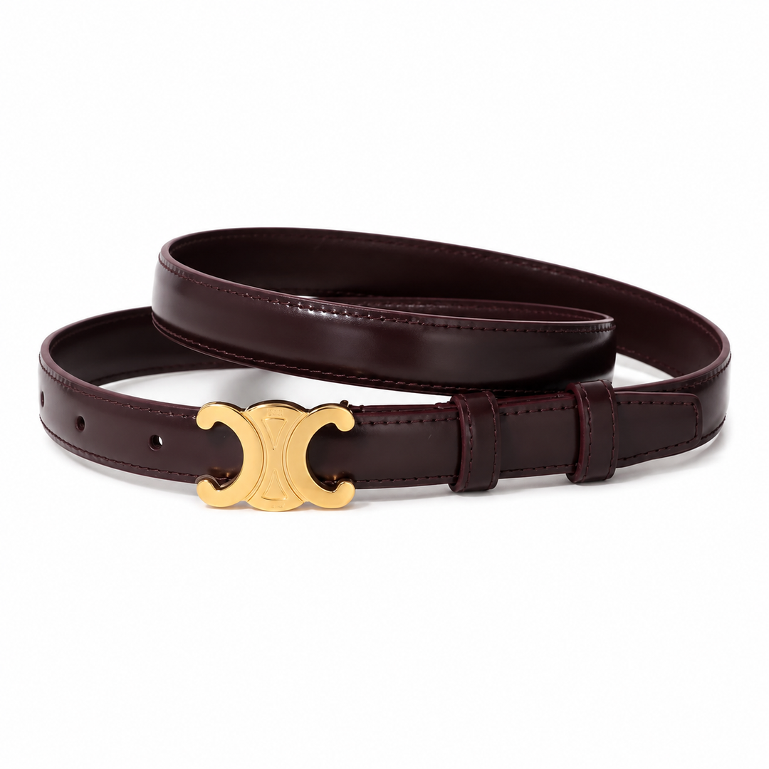 Cinturón de mujer, moda y estilo con hebilla dorada y diseño ajustable para un toque sofisticado.