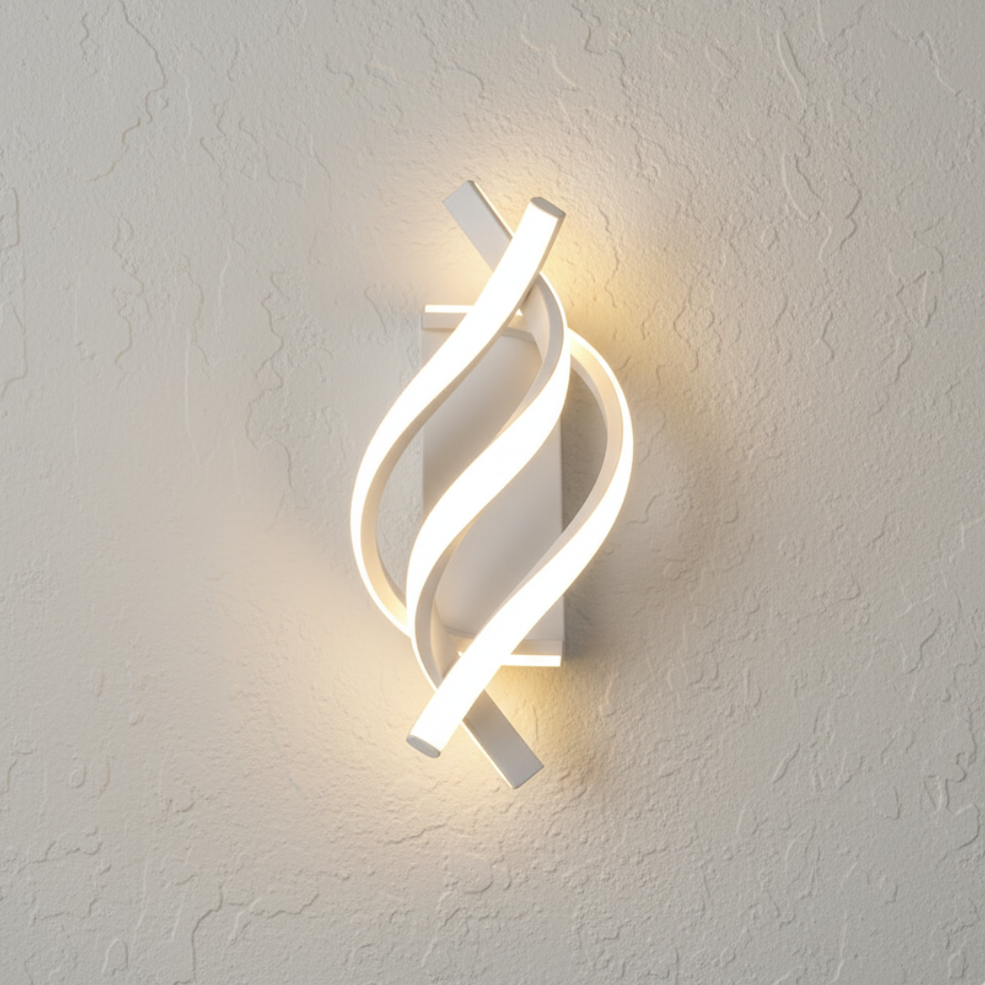 Aplique de pared LED moderno, ideal para decoración del hogar, ambiente acogedor y luz cálida.