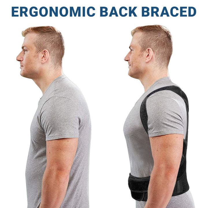 Corrector de postura lumbar unisex con doble soporte, ideal para espalda y alivio ergonómico.