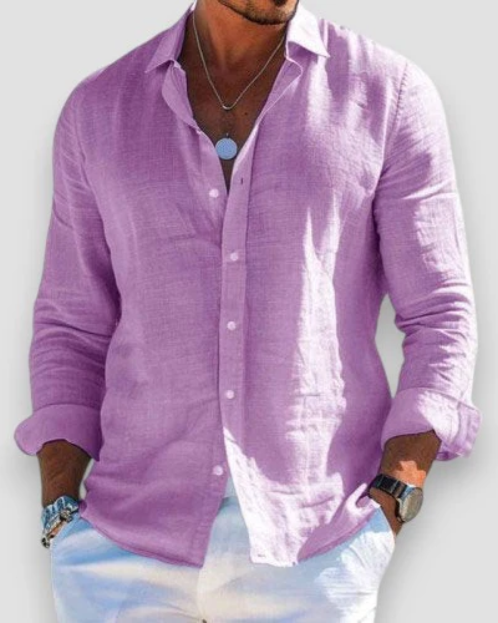 Camisa ligera de hombre, ideal para moda masculina y frescura diaria, tejido transpirable.