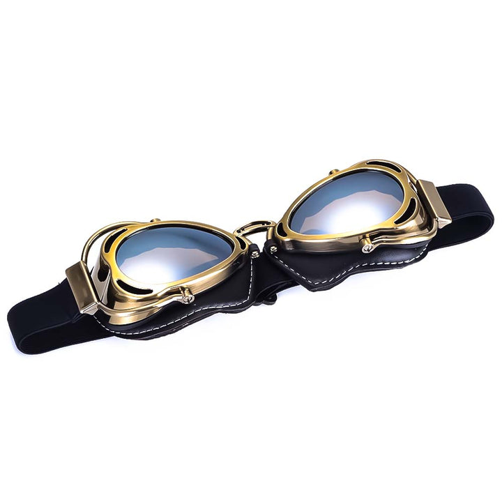 Accesorios moto: gafas cortavientos plegables con estilo vintage y protección UV.