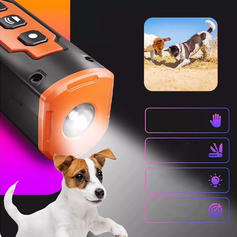 Dispositivo anti ladridos ultrasónico para mascotas, ideal para el entrenamiento en casa o al aire libre.