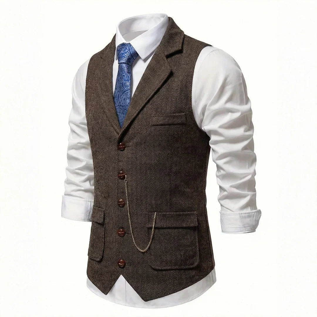 Chaleco casual-chic para hombre, cómodo y versátil, para cualquier atuendo.