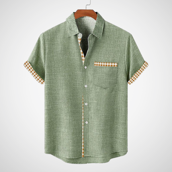 Camiseta de hombre con cuadros, manga corta, cómoda y casual. Ideal para vestir en verano y estilo urbano.