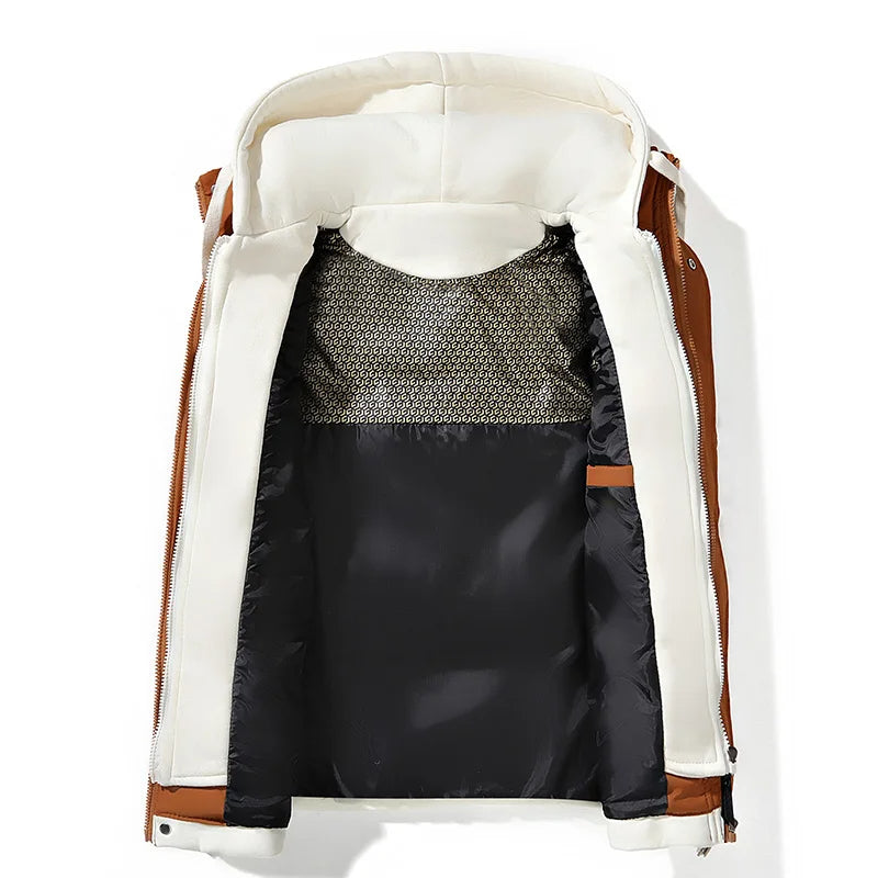 Abrigo sin mangas acolchado para hombre, estilo puffer urbano con capucha, resistente al viento.