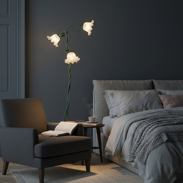 Iluminación de suelo moderna: lámpara de pie verde mate. Aporta un toque elegante a tu sala de estar.