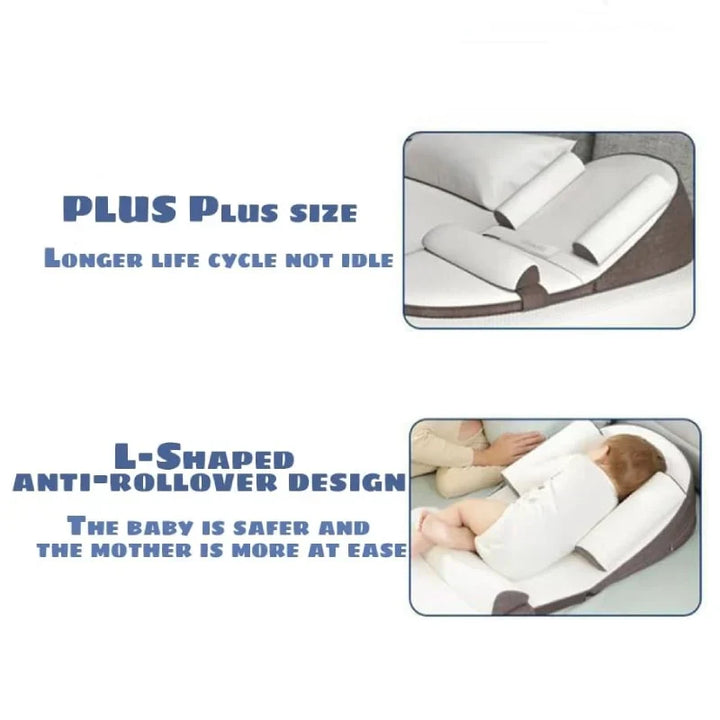 Almohada de descanso para bebé, tipo cuña para un sueño cómodo y seguro. Accesorio esencial para recién nacidos.