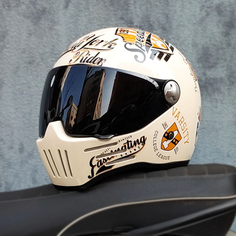 Casco integral de motocicleta unisex, certificado DOT ECE. Visor oscuro para una conducción segura y protegida.