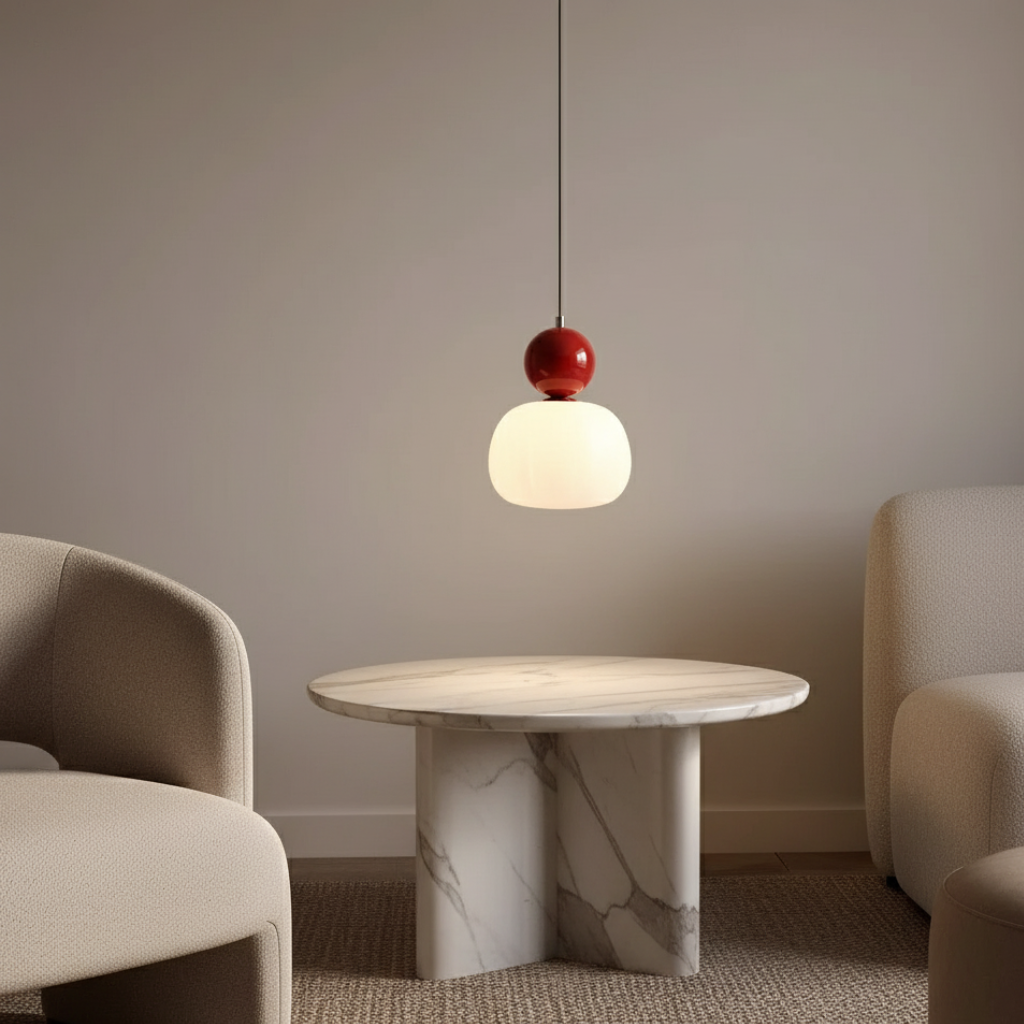 Iluminación moderna para cocina con lámpara colgante Opaline. Diseño contemporáneo, luz difusa y decorativa.