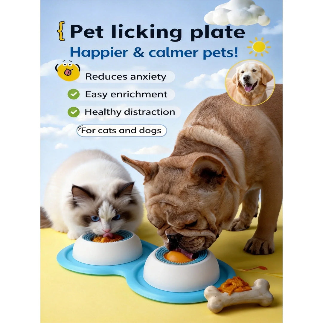 Tapete interactivo para lamer mantequilla de maní o yogur. Juguete de enriquecimiento mental para mascotas.