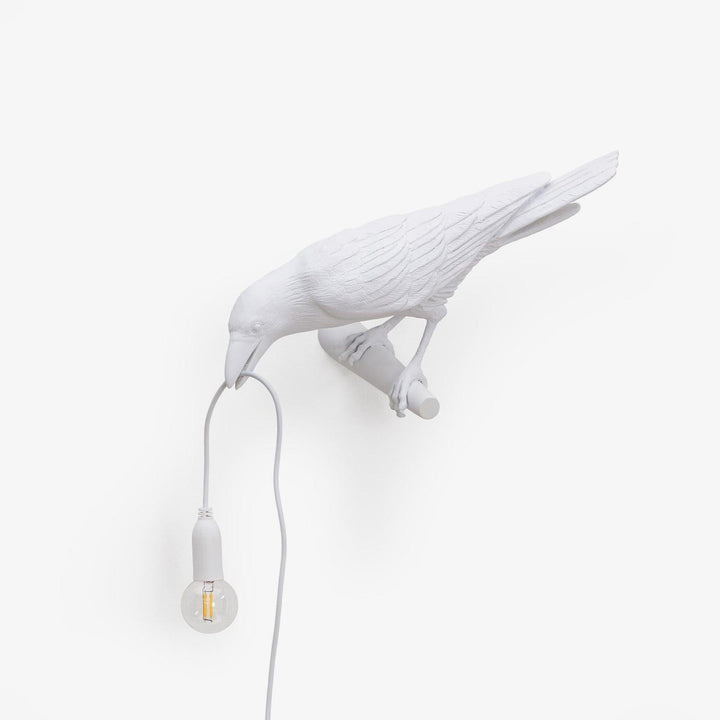 Iluminación de pared con pájaro, estilo mágico y decoración de hogar creativa.
