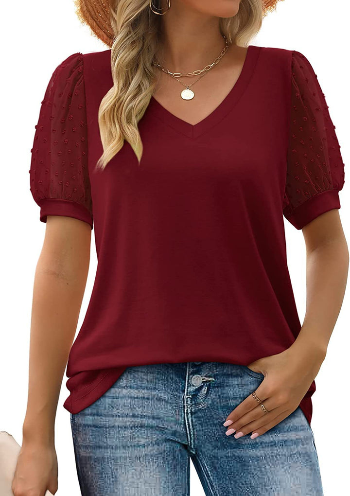 Estilosa blusa de algodón mujer, cuello V. Manga larga, perfecta para looks casuales y formales.
