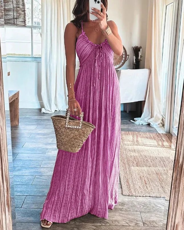 Vestido suelto y cómodo para mujer, silueta fluida. Realza la figura con frescura para el verano.